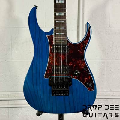 Ibanez Prestige RG653DX Electric Guitar w/ Case - Transparent Deep Blue Flat image 1
