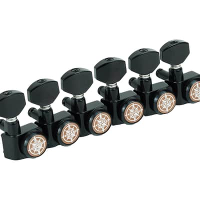 Guyker 6 In-line Guitar Locking Tuners – 1:18 Locking Tuning Key Pegs Tuners – Black image 1