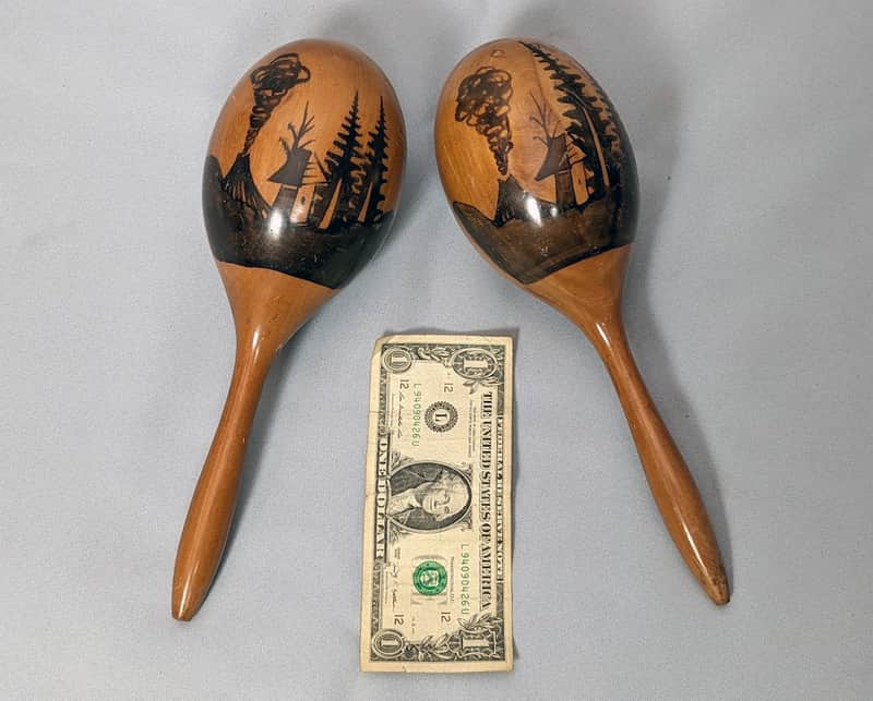 Handmade Traditional Wooden Maracas - Made in Mexico image 1