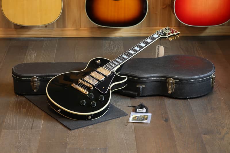 1976 Gibson Les Paul Custom 3-Pickup Black Beauty Electric Guitar Black Ebony + HSC image 1