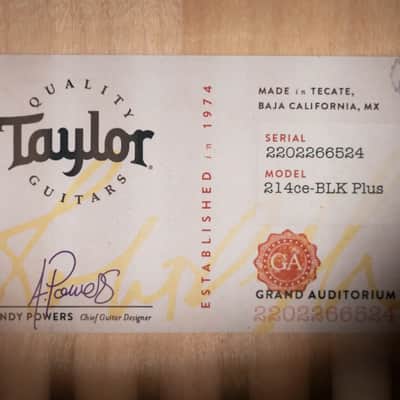 Taylor 214ce-BLK Plus Grand Auditorium Acoustic/Electric Guitar - Black with Aerocase image 14