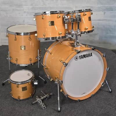 Used Yamaha Maple Custom Drum Set Natural Gloss w/Gold Hardware MIJ - Very Good image 2