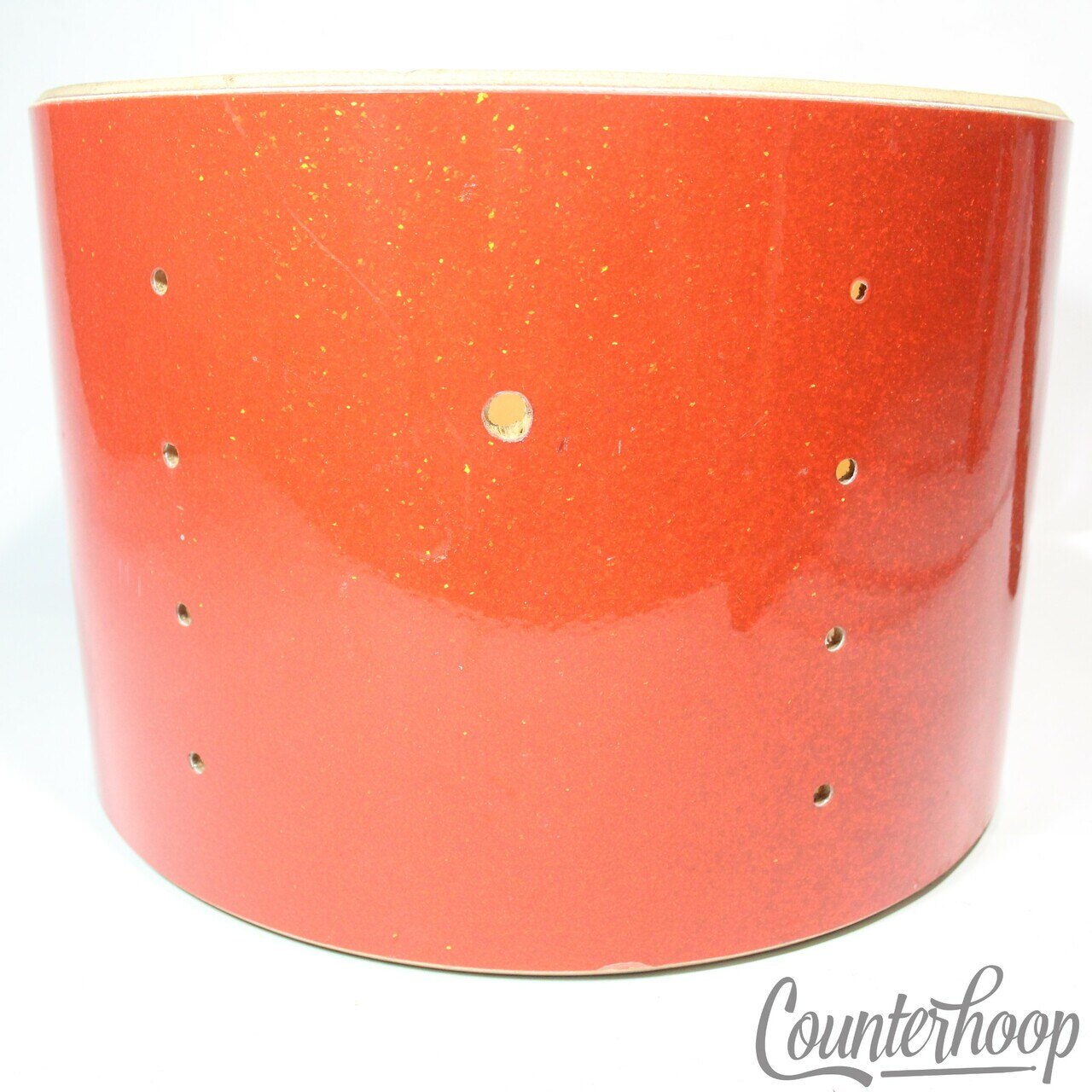 Ludwig 9x13"Tom Drum Shell Vintage 70s 3Ply Maple/Mahogany Red Glass Glitter USA — main photograph
