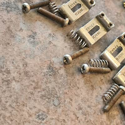 Vintage Fender Stratocaster Tremolo bridge with pat pend saddles . image 9