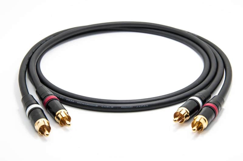 1 Foot – Mogami 2534 Quad Stereo Pair (L, R) audio cables | Neutrik Gold RCA RCA | HiFi image 1