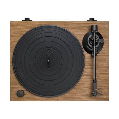 Audio-Technica AT-LPW40WN Fully Manual Belt-Drive Turntable with Carbon-Fiber Tonearm, 2-Speed Hi-Fi Record Player, Walnut Finish image 3