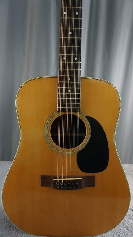 Vintage Jumbo 12-String Acoustic Guitar Japan Made w/ Hard Case image 1