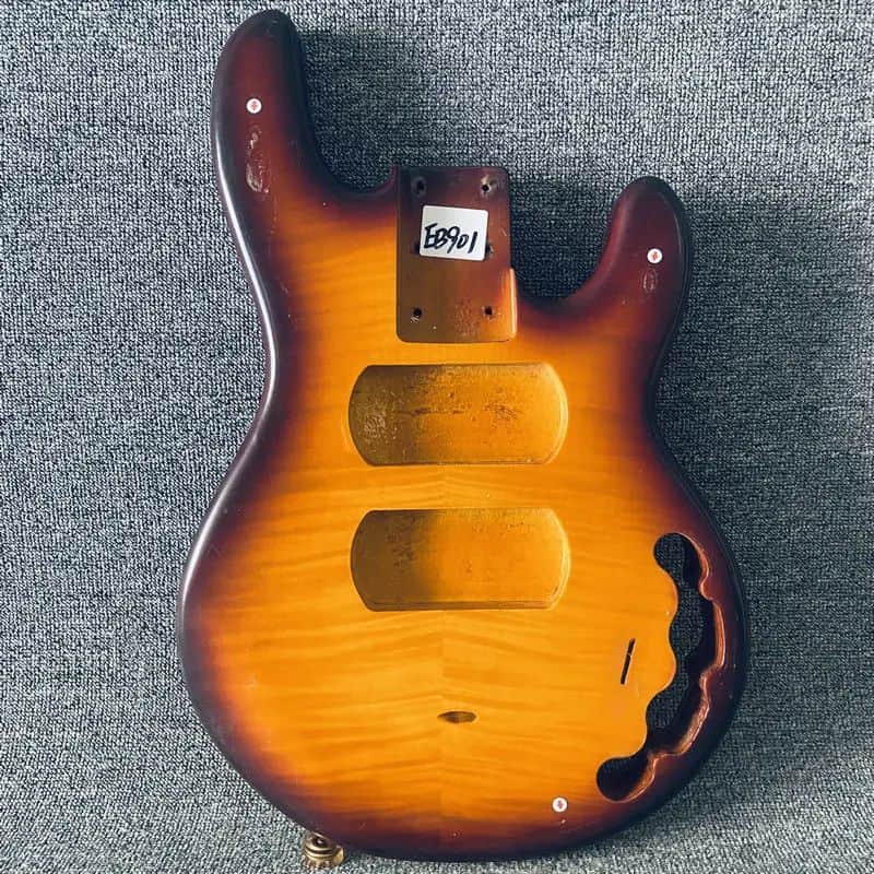 Cherry Burst 5 String StingRay Bass Basswood Body with Tiger Maple Top image 1