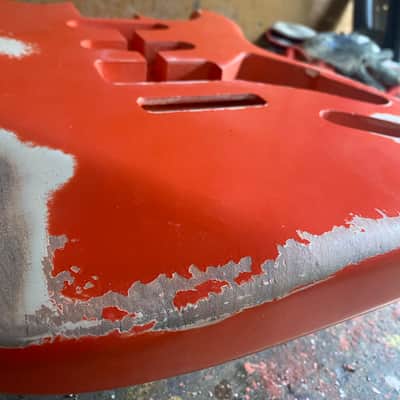 Stratocaster Body, Nitro paint, Fiesta red relic, 100% handcrafted in Italy image 3