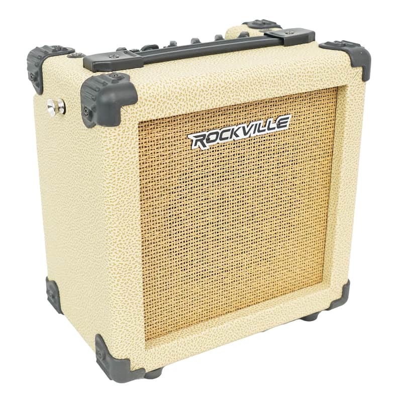Rockville G-CHARGE 20 BEIGE Rechargeable Guitar Amplifier Spring Reverb+Mic Input image 1
