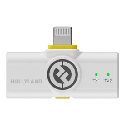 Hollyland LARK M2 DUO 2-Person Wireless Microphone System with Lightning Connector (2.4 GHz, Ivory White) + Vivitar compact Selfie Video Tripod + 16GB Transcend MicroSD Memory Card with Adapter image 4