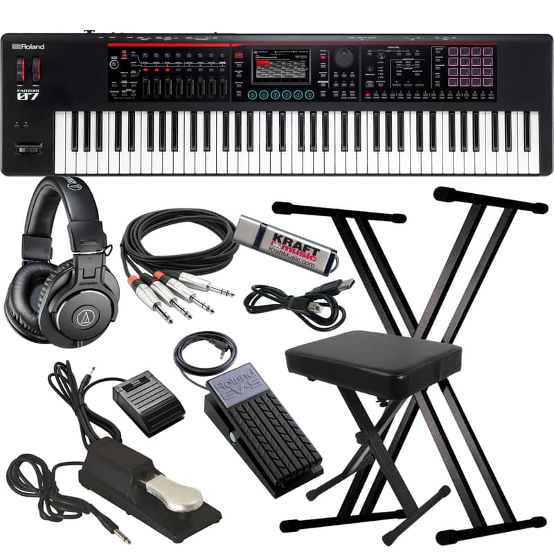 Roland Fantom-07 Workstation Keyboard - Key Essentials Bundle image 1