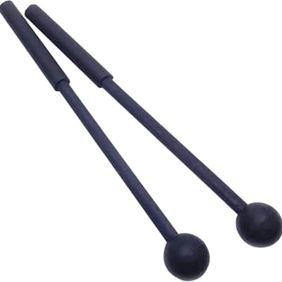 1 Pair 9 Inch Rubber Xylophone Sticks Tongue Drum Mallets Percussion Sticks Hammer for Glockenspiel, Xylophone, Chime, Woodblock, and Bells (Black) image 1