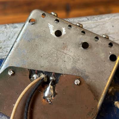 1960s Fender Telecaster Bridge Pickup & Bridge Plate - Pat No DES.164227 2,573,254 w/ Original Saddles - Top Loader & String Thru image 3