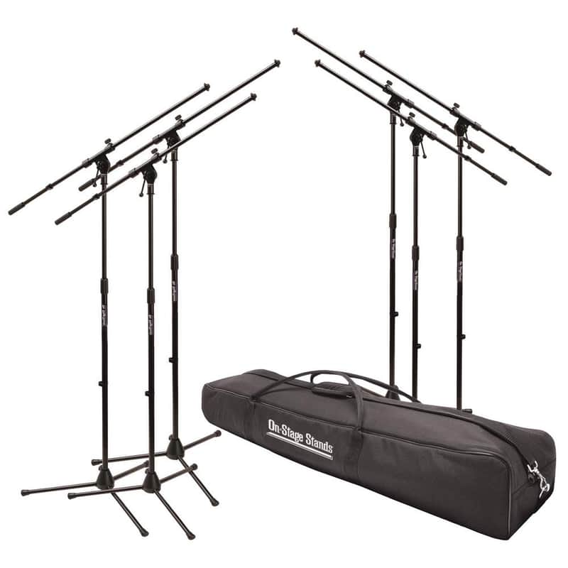 Mint On-Stage MSP7706 32-61.5" Euro Boom Microphone Stand, 6 Pack, Black image 1