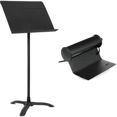 Manhasset Model 48 Symphony Music Stand and Clip-on Light Bundle - Black image 1