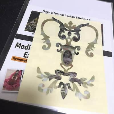 Vintage Chandelier Torch Guitar Headstock Inlay Decal Sticker image 2