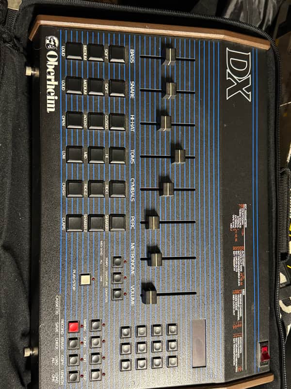 Oberheim DX 6-Voice Drum Machine 1982 - Blue with Wood Sides image 1
