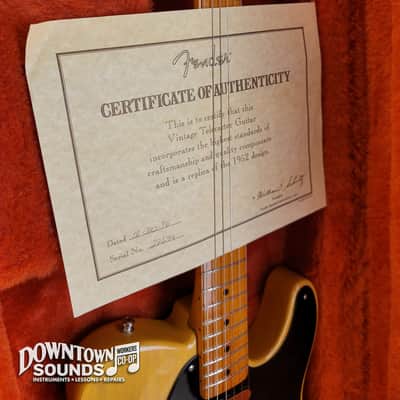 1996 Fender AVRI American Vintage '52 Telecaster Reissue with Fender G&G-style Tweed Hard Case - Nitrocellulose Butterscotch Blonde, CoA, 7lbs 14oz image 10