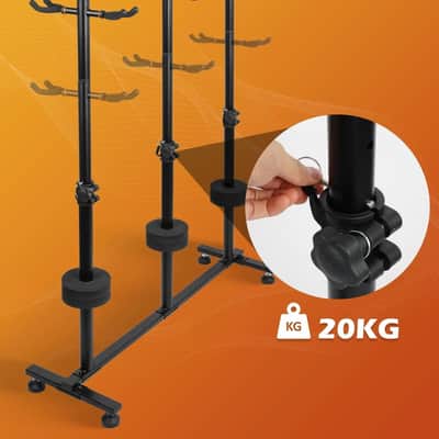 6-Guitar Floor Stand – Adjustable Multi-Guitar Holder for Acoustic, Electric, Bass & Banjo – Heavy Duty Folding Rack image 3