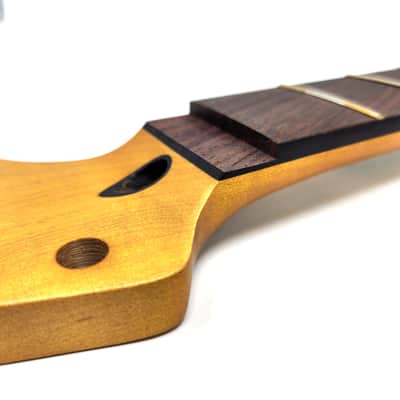 Brio Floyd Rose Nut Locking Nut S-Style Guitar Neck Rosewood Neck 12" Radius 10  mm Holes 22 Frets Satin Finish image 4