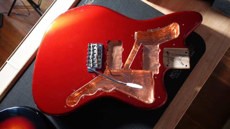 Warmoth Jazzmaster Swamp Ash Body w/ Vintage Strat Tremolo 2010s - Candy Apple Red image 1