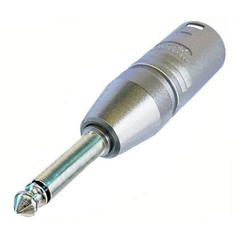 Neutrik NA2MP 3 Pin Male XLR to Mono 1/4" TS Adapter image 1