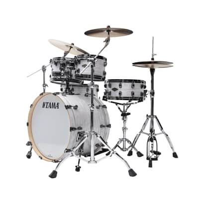 Tama WBR42TBNS-WPL Starclassic Walnut/Birch Duracover Wrap Shell Kit 4 pcs - White Pearl/Black Nickel HW image 2