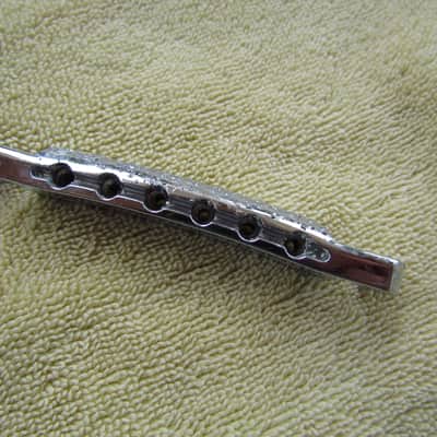 Gibson Les Paul Stop Bar 70's Era Chrome Gibson Stop Bar Shows Considerable Wear Genuine Vintage Part image 2