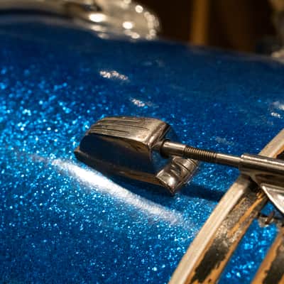 Ludwig 12/15/18" Mixed Era Drum Set - 1960s Blue Sparkle image 3