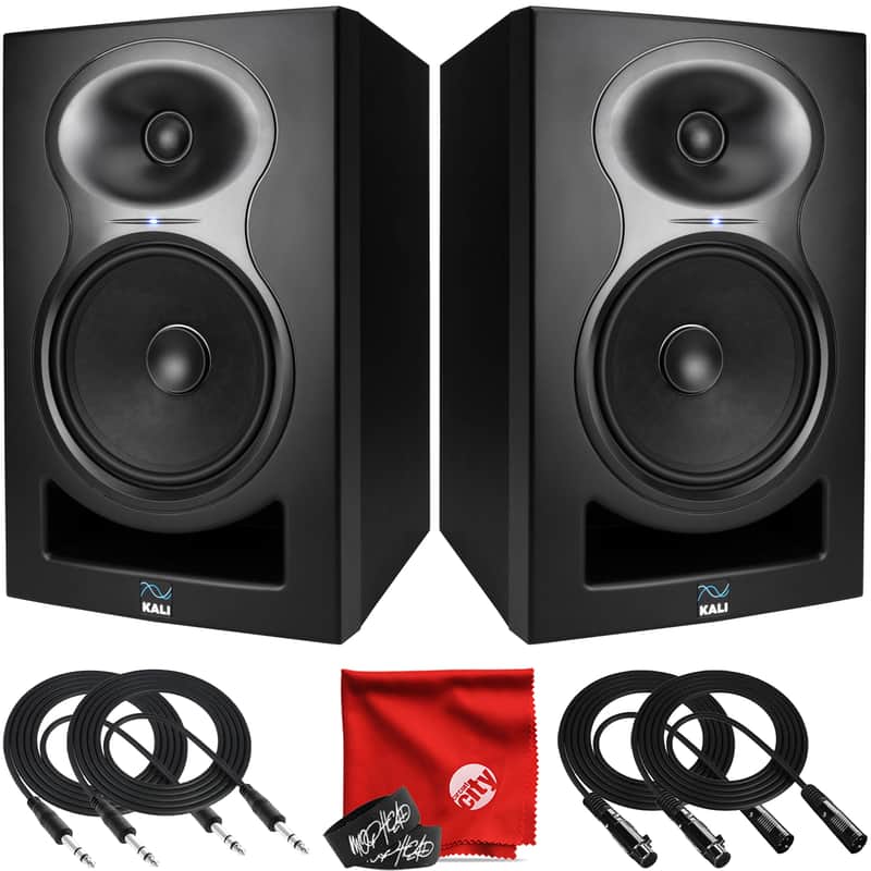 Kali Audio LP-6 V2 Project Lone Pine 6.5" Powered 2-Way Studio Monitor Pair Bundle + Mophead Cables image 1