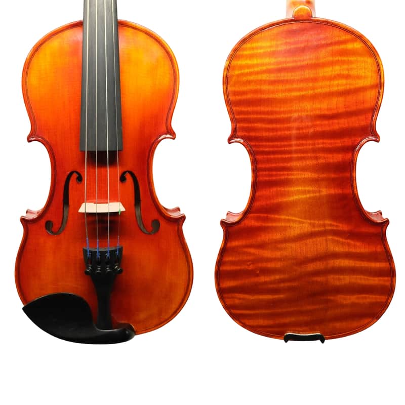 Handmade 1/4 Violin Outfit–One Piece Back,European Tonewood, Rich Tone, Case&Bow image 1