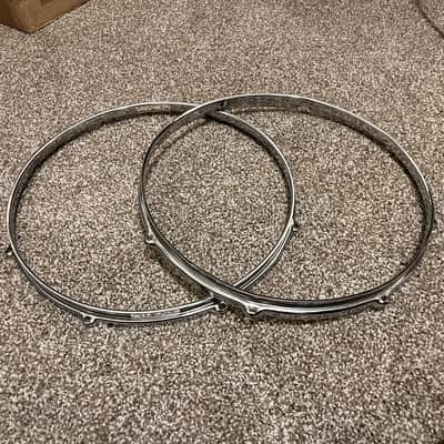 Ludwig 14"x8-lug 1.6mm Triple Flanged Snare Hoops Acrolite 1970s-1990s - Chrome image 1