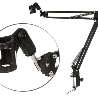 StreamEye Boom Arm Mic Stand with Desktop Mount, Detachable Clip, Professional Grade XLR Cable, Microphone Pop Filter and Cable Ties image 3