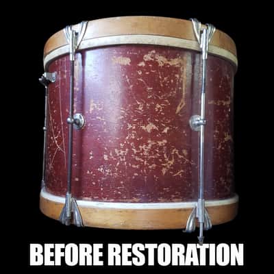 WFL Keystone 1955-59 Marching Snare 14x10 Single Tension Mahogany/Maple Restored Video image 3