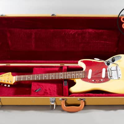 1991 Fender Japan MG69 ’69 Mustang Vintage White MIJ FujiGen Tweed HSC image 2
