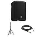 Electro-Voice Everse8 8-inch 2-way Battery-powered PA Speaker - Black with Speaker Stand and XLR Cable