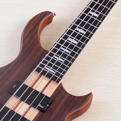 Rosewood Top 5 String Electric Bass, Okoume Wood Body, Maple Neck Through image 7