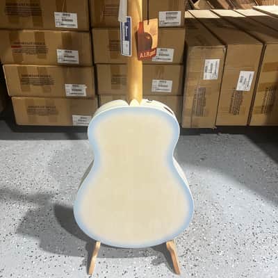 Ibanez AAM370EIB Advanced Acoustic Auditorium Acoustic-electric Guitar - Antique White Ice Blue Open Pore image 5