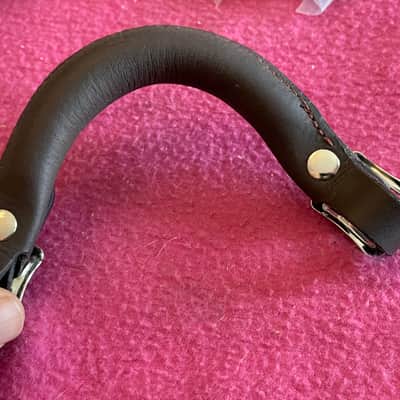 Leather BROWN buckle handle for Gibson case Guild Gretsch TKL Les Paul L5 es 275 SG Flying V / replaces figure 8 handle image 3