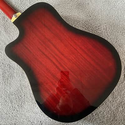 Sunburst 41 Inch Acoustic Electric Guitar, Tiger Maple Top, Rosewood Fingerboard image 8