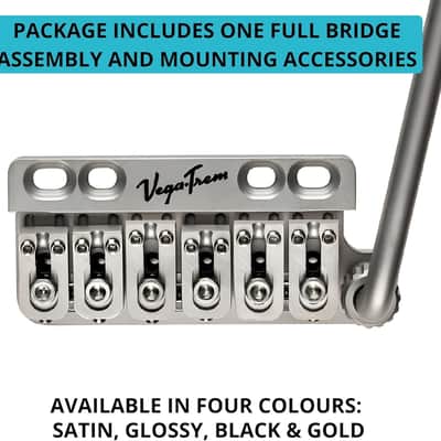 Vega-Trem VT1 Special Standard 6-Screw Stratocaster Guitar Tremolo Bridge For Strat No Mods Easy Installation (Satin, Right) image 3