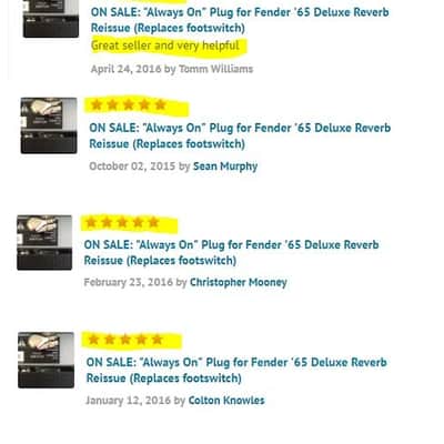 "Always On" Plug(TM) for Fender '65 Deluxe Reverb Reissue (Replaces footswitch) image 5