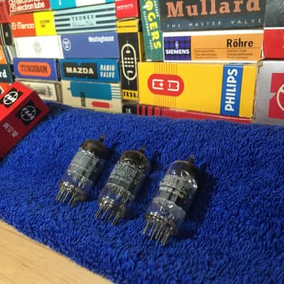 4 NOS Matched Matsu/Mullard 12AU7 ECC82 Vintage Preamp Audio Tubes ~ Legendary Smooth Tone Quad ~ Direct Japan Import Authentic ~ Several Quads In Stock image 2