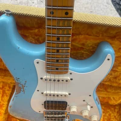 2022 Fender Custom Shop 1957 Stratocaster Heavy Relic Daphne Blue image 5