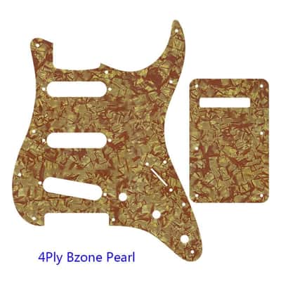 Guitar Pickguard With Back Plate Suit For USA/Mexico Fender Strat Standard SSS ST-Blue Pearl Shell image 19