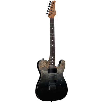 Schecter PT Standard Electric Guitar, Black Fade Burst Burl image 2