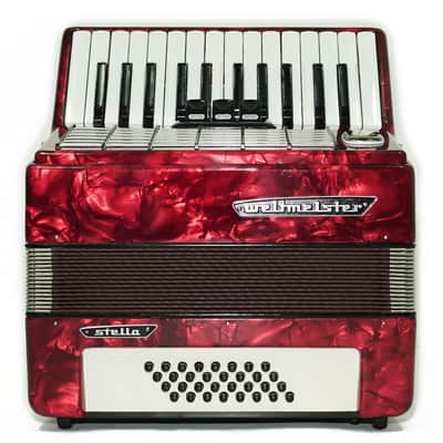 Weltmeister Stella 32 Bass Lightweight Piano Accordion for Beginners Children Kids, made in Germany Small Accordian with New Straps, 2736 image 4