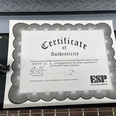 RARE!!! ESP KH-2 KH2 Kirk Hammett Signature Kiso CUSTOM SHOP 1998 Black COA Case Japan_12.1 image 3