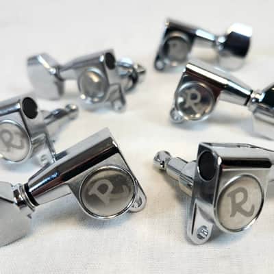 Rickenbacker 00525 Modern Style Guitar Mini Tuning Machine (Keywind) Set (6of 6 With 'R" Logo image 1